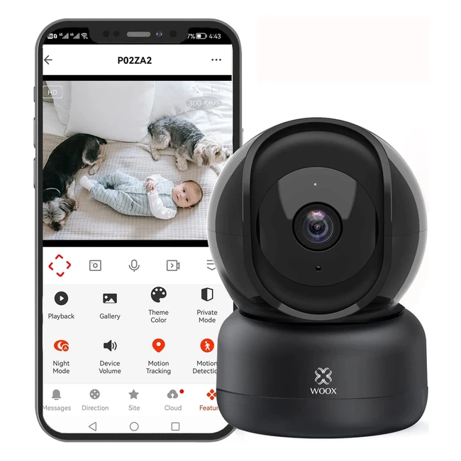 Woox WiFi Indoor Camera 1080 HD - Home Security Pet  Baby Monitor 360 CCTV Ca