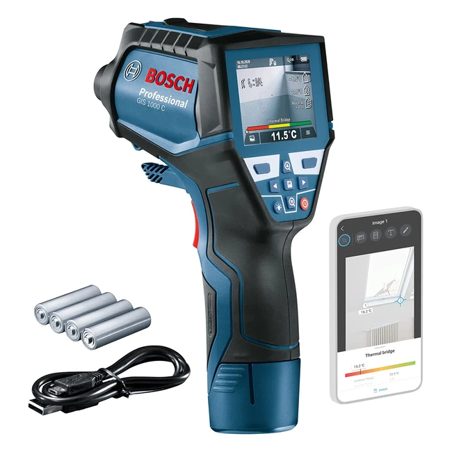 Bosch Professional GIS Thermal Detector 1000 C - Infrarot-Thermometer mit App-Fu
