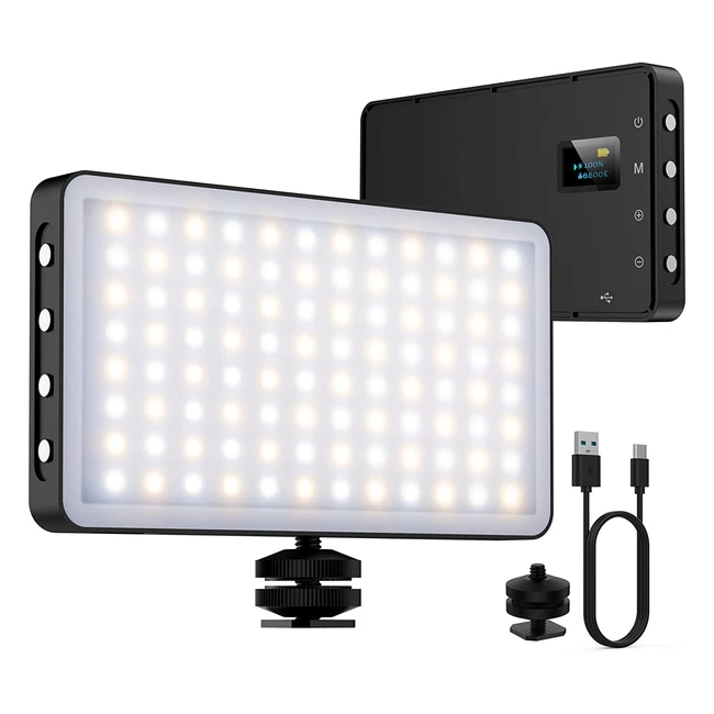 Panneau LED sur caméra Ninkbox, lumière vidéo 140 LED, température de couleur réglable, batterie intégrée, compatible avec appareils photo reflex et camescopes