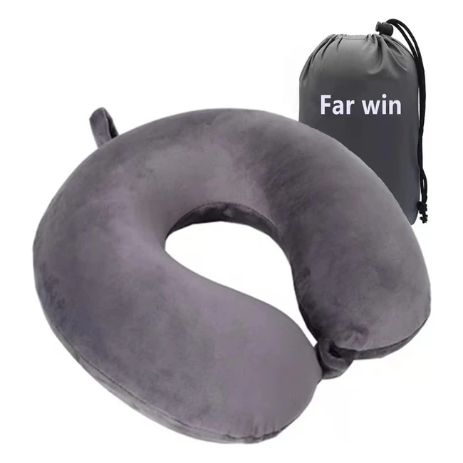 Far Win Travel Pillow - 100 Pure Memory Foam U-Shaped Neck Pillow - Lightweight