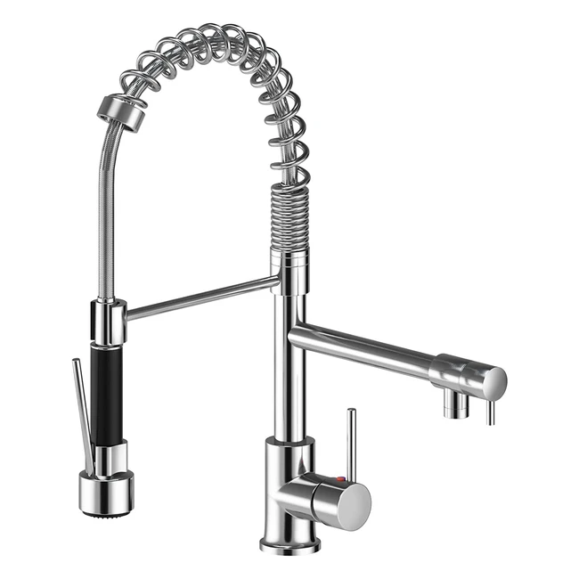 Suguword Kitchen Sink Mixer Tap - Chrome Brass 360 Degree Rotation Single Hole