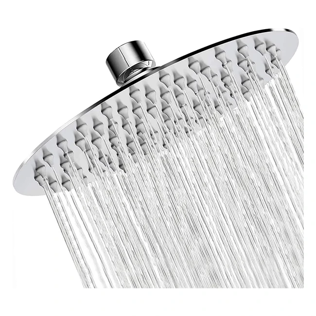 High Pressure Rain Shower Head - Woophen 10 inch 304 Stainless Steel with Mirror