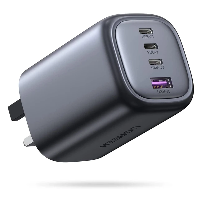 UGreen Nexode 100W USB C Charger Plug - Fast Wall Power Adapter for MacBook Pro/Air, iPad, iPhone, Galaxy, Pixel, Matebook - 4 Port Gan Type C