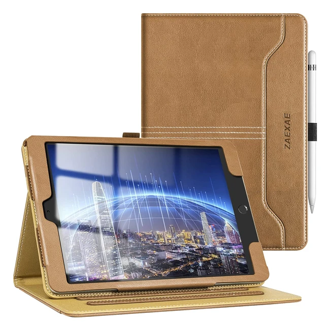 iPad 6th5th Gen Case - Premium PU Leather Stand Folio with Apple Pencil Holder
