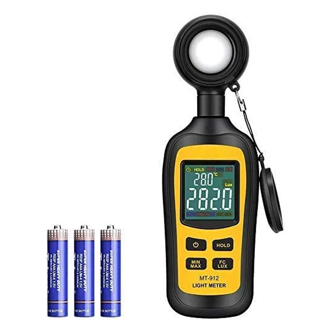 Handheld Digital Light Meter - Measures up to 200000 Lux with 4-Digit Color LCD 