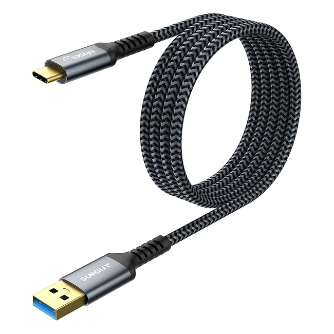 Cble USB-C 31 Gen 2 15 m en nylon tress - Charge rapide 3A et transfert de