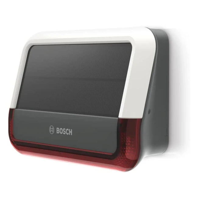 Bosch Smart Home Außensirene mit Solarpanel, 3-Wege-Alarm, sichtbar und push-Nachricht, weiß