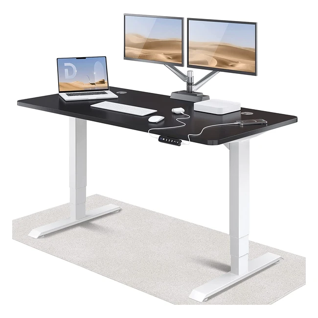 Desktronic HomePro Höhenverstellbarer Schreibtisch 160 x 80 cm - Elektrischer Schreibtisch mit leisem Dualmotor und Touchscreen