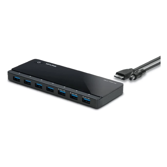 TP-Link USB 3.0 Micro B 7-Port Hub with 12V25A Power Adapter - Fast Data Transfer for Windows, Mac OS X, and Linux Systems