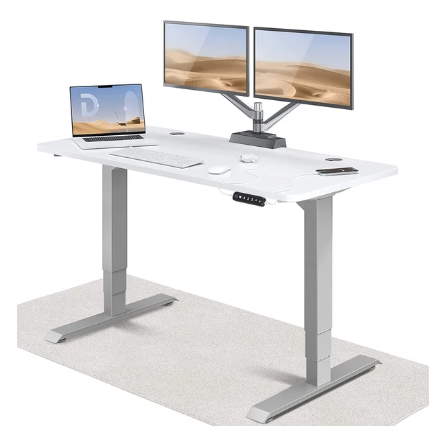 Desktronic HomePro Höhenverstellbarer Schreibtisch 140 x 70 cm - Elektrischer Schreibtisch mit leisem Dualmotor, Touchscreen und hoher Tragkraft