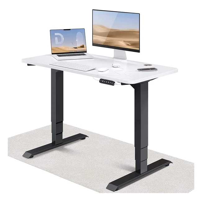 Desktronic HomePro Höhenverstellbarer Schreibtisch 120 x 60 cm - Elektrischer Schreibtisch mit leisem Dualmotor, Touchscreen und hoher Belastbarkeit