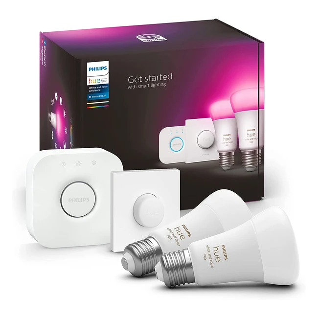 Philips Hue White  Color Ambiance Smart Light Bulb Starter Kit - 2 Bulbs Bluet