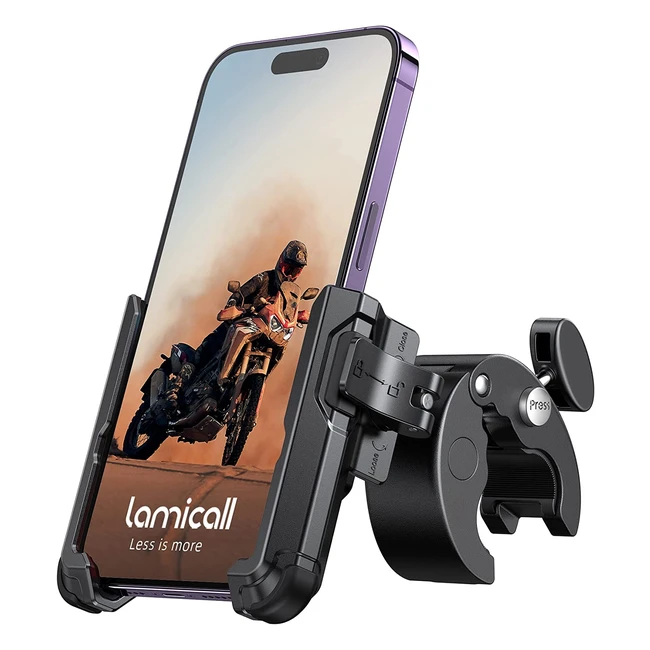 Lamicall Motorcycle Phone Holder - Quick Release Mount for iPhone 14 13 12 11 Pro Max, Samsung S23 Ultra & More