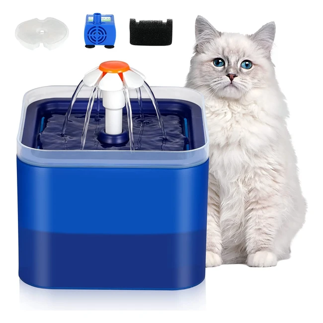 Gowedng Cat Water Fountain - Colorful Design 67oz2L Ultra-Quiet Pump with LED 