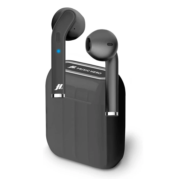 Auricolari SBS Twin Style True Wireless Stereo con Microfono e Custodia di Ricarica da 300mAh - Fino a 25 Ore di Ascolto Musica - Nero
