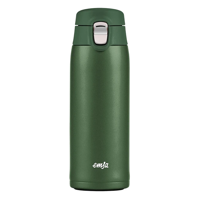 EMSA N21519 Travel Mug Light - Isolierbecher 0,4L - Extra schlankes Format - 8h heiß & 16h kalt - BPA-frei - Grün
