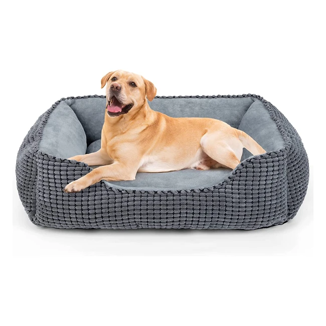 JoeJoy Large Washable Dog Bed - Super Soft Comfy Wool Fleece - Ideal for Medium 