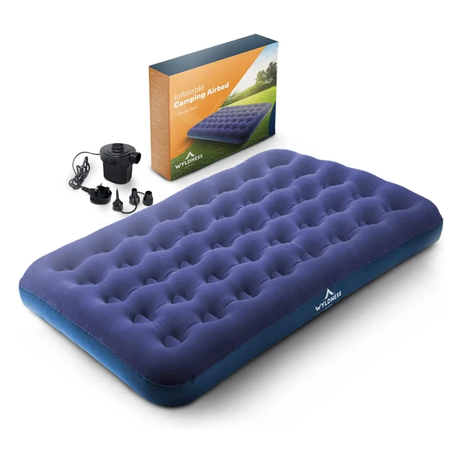 Wyldness Camping Inflatable Airbed - Quick Inflating Outdoor Mattress with Sprin