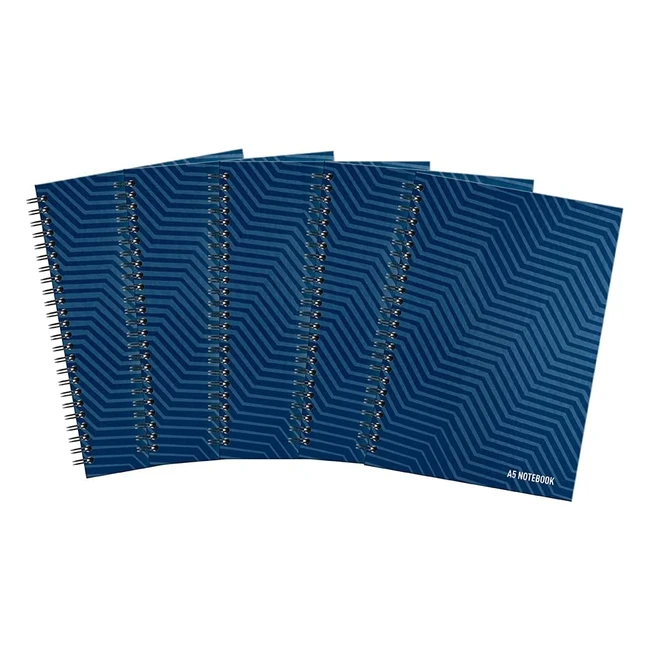 Summit A5 Hardback Notebook Ruled 160 Pages - Pack of 5 - Durable  Wirebound