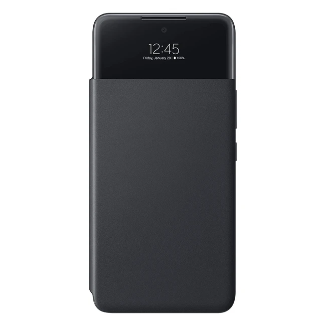 Cover Samsung S View Wallet per Galaxy A53 5G - Protezione Completa con Finestra di Visione e Tasca Interna - Nero