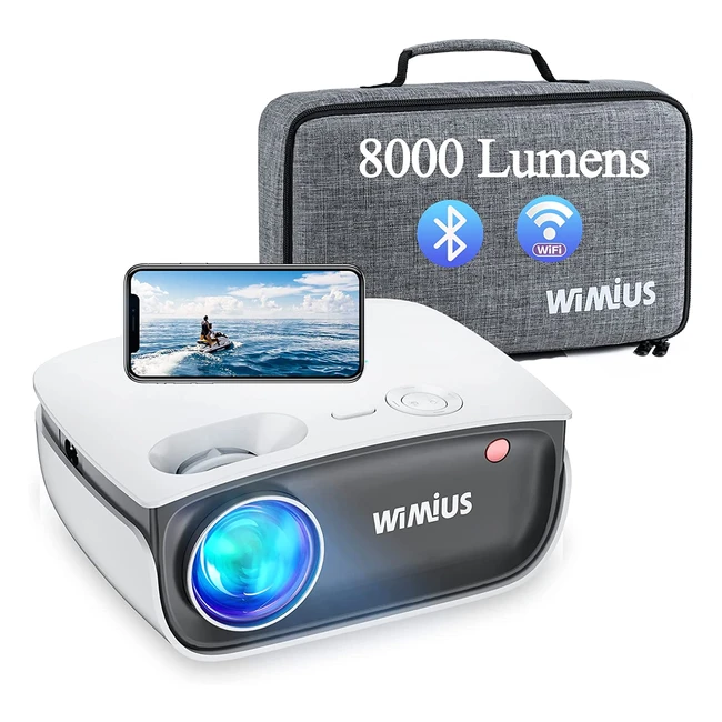 WIMIUS Mini Projector 5G WiFi Bluetooth Full HD 1080P Supported 8000 Lumens 4K 200