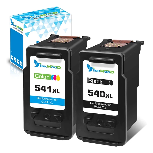 Inkwood PG540XL CL541XL Replacement for Canon 540 541 Ink Cartridges - High Yiel