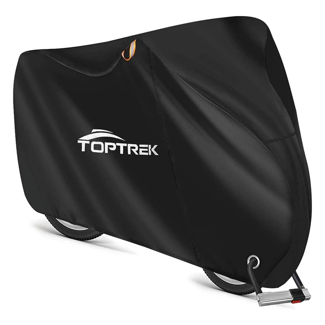 TopTrek Bike Cover - Upgraded Waterproof Oxford Cover for Mountain/Road Bikes with Lock Hole and Anti-UV Protection