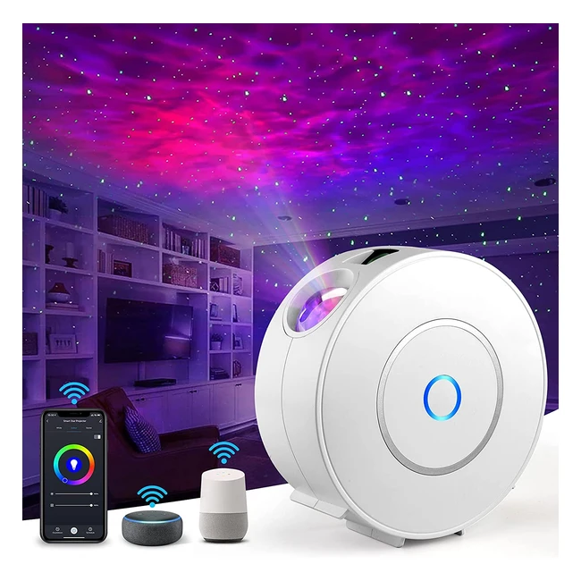 Immver Galaxy Star Projector - Smart WiFi AppVoice Control 3D LED Night Light w
