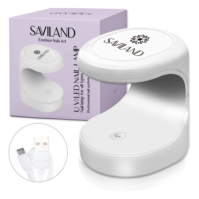 Saviland Mini Nail Lamp - Portable 16W UV LED Nail Dryer for Gel Nail Polish Po