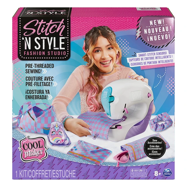 Cool Maker Stitch n Style Fashion Studio - Easy Sew No Thread Sewing Machine for Kids Ages 8 - 6 Projects Included