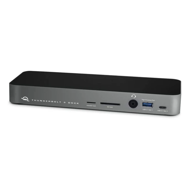OWC Thunderbolt Dock - 14 Port Space Gray with Cable, 2x Thunderbolt 3, 1x USB 3.2 Type-C, 5x USB 3.2 Type-A, Mini DisplayPort, Ethernet, Audio Output