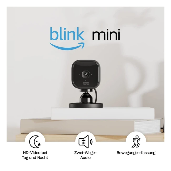 Blink Mini - Kompakte Überwachungskamera mit 1080p HD Video, Nachtsicht, Bewegungserfassung und Alexa-Integration
