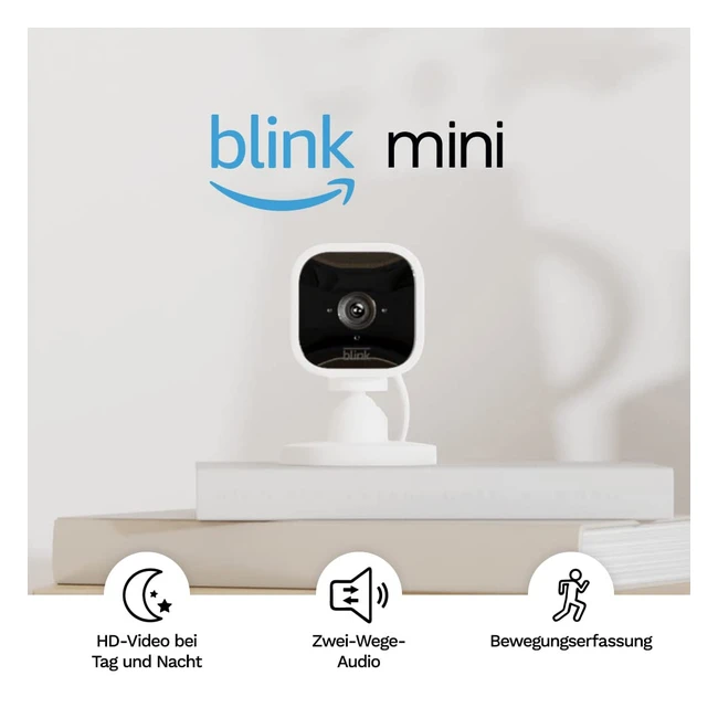 Blink Mini - Kompakte Smart-Sicherheitskamera mit 1080p HD-Video und Bewegungserkennung, Alexa-kompatibel