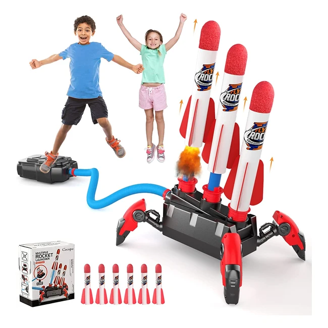Cocopa Foam Rocket Launcher for Kids - Upgraded Design for Fun Outdoor Games - P