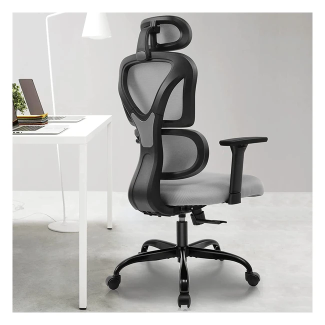 Chaise de bureau ergonomique Kerdom - Support lombaire et accoudoirs rglables 