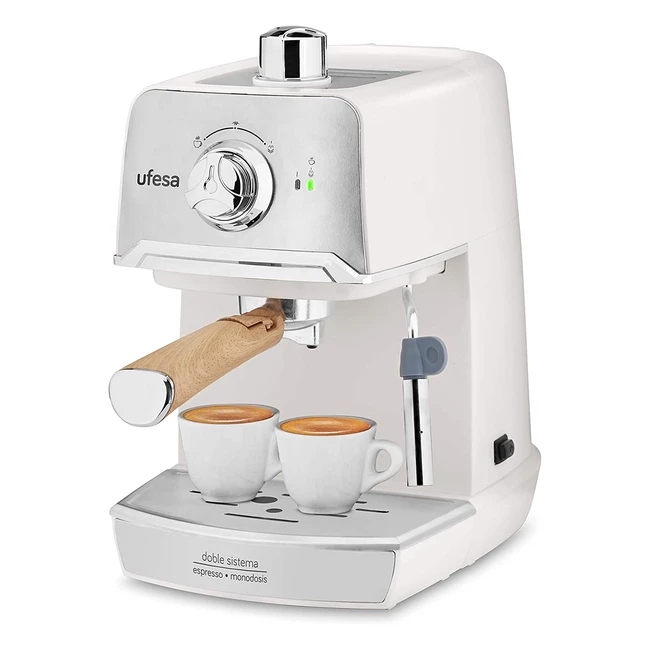 Machine à café expresso et cappuccino Ufesa CE7238 - 20 bars - 2 modes - Réservoir 1,2L - Plateau chauffe-tasses - 850W