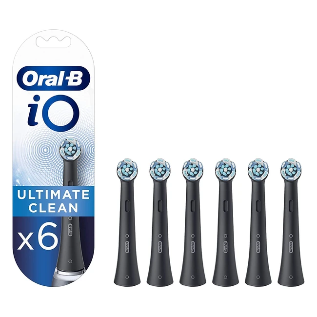 OralB IO Ultimate Clean - Testine di Ricambio Nere Confezione da 6 - Rimuove F