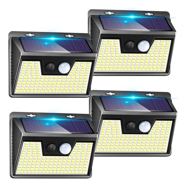 Focos LED solares exteriores con sensor de movimiento - 140 LED 3 modos IP65