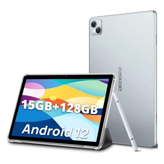 Tablette tactile Doogee T10 101 pouces Android 12 Octacore 15Go/128Go/TF 1To 8300mAh TV Certificat 13MP/8MP Caméra Dual 4G LTE SIM Type-C Argent