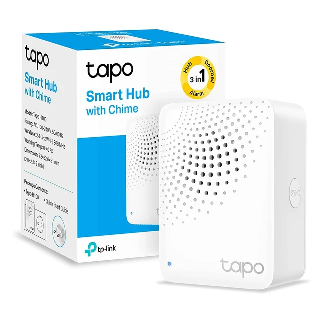 Tapo Smart Hub H100 - Connectez jusqu'à 64 appareils intelligents avec 19 sonneries personnalisables