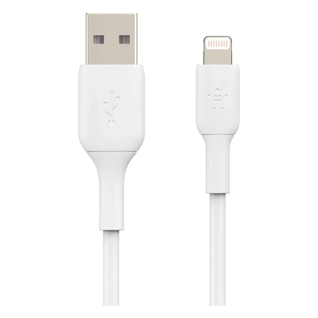 Cble Belkin BoostCharge Lightning vers USB pour iPhone et iPad - 3m Blanc