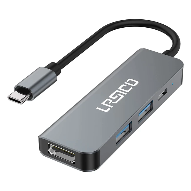 Adaptador USB C 4 en 1 con HDMI 4K y carga rápida 87W - Compatible con MacBook Pro, Chromebook, XPS y más