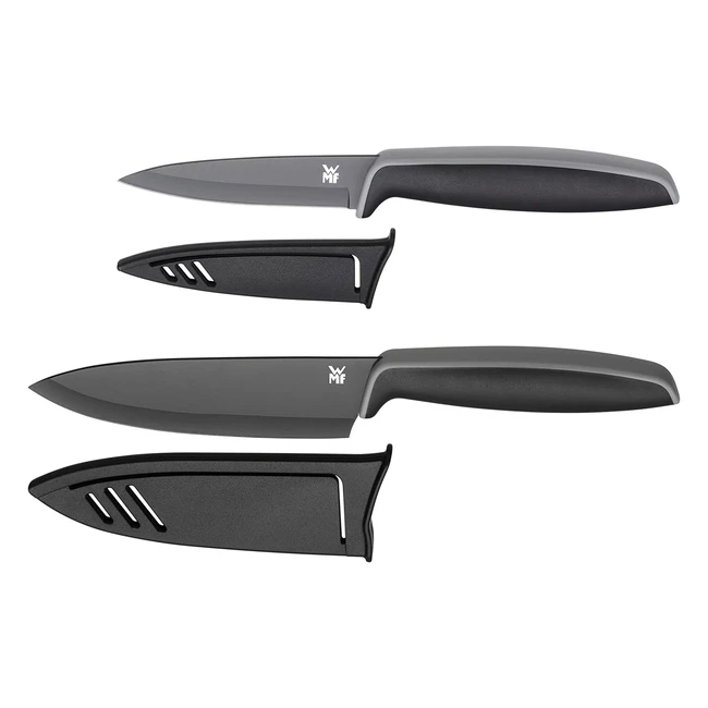 WMF Touch Messer Set Schwarz - 2-teilig, Antihaftbeschichtung, Chef- und Universalmesser