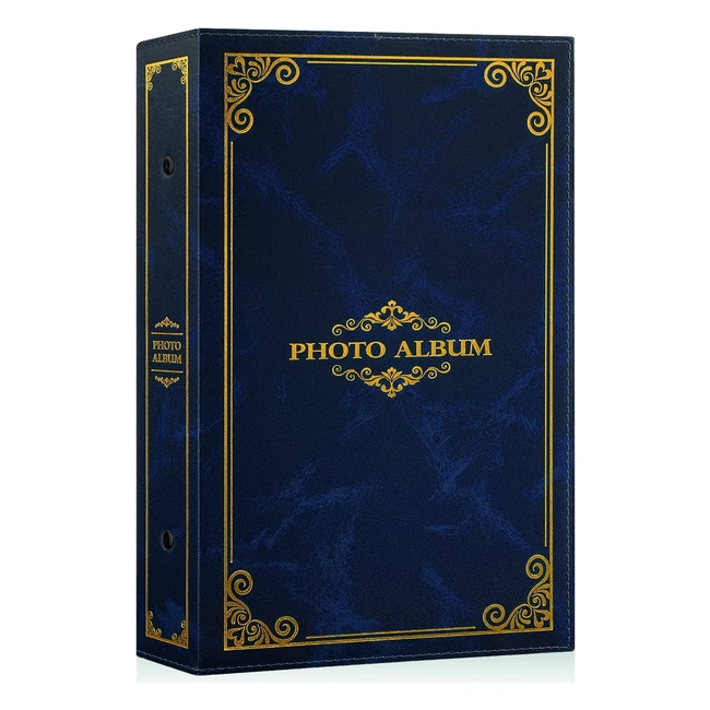 Album photo traditionnel 10x15 avec pochette plastique - 300 photos horizontales - bleu