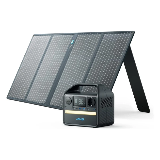 Anker 521 Powerstation - Tragbare Ladestation mit 100W Solarpanel, 256Wh LiFePO4, AC-Steckdosen, 60W USB-C PD, LED-Licht für Camping & Stromausfälle
