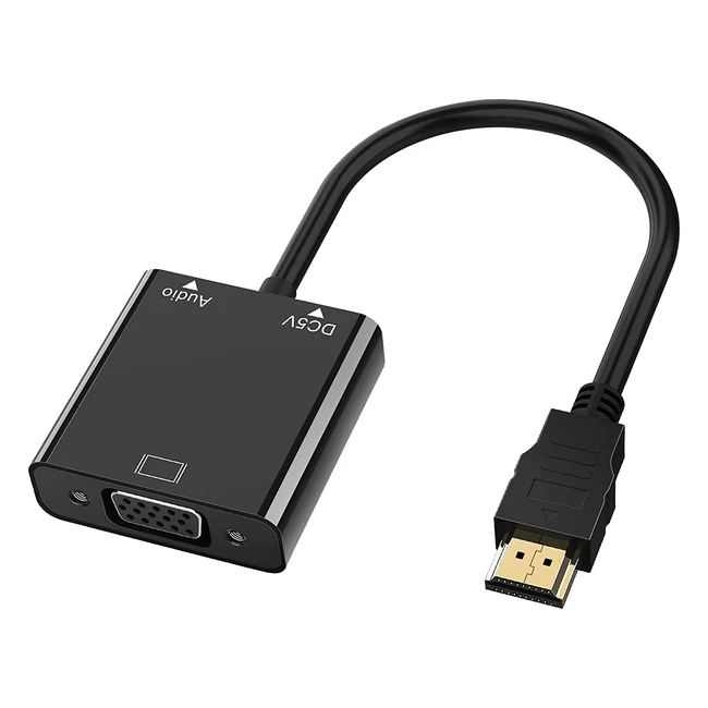 Adaptador HDMI a VGA 1080p con audio y carga USB para PC, portátiles, HDTV, proyectores, PS4, Xbox