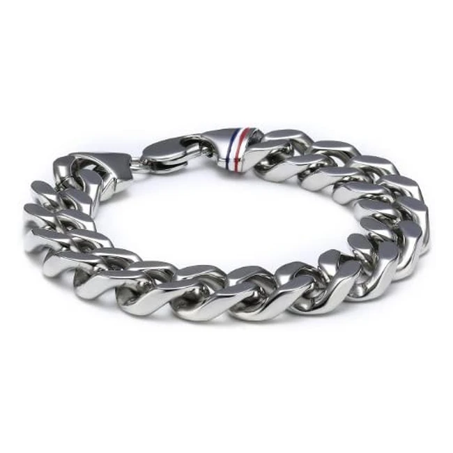 Tommy Hilfiger Mens Stainless Steel Bracelet - Enamel Stripe Detail - 2700261