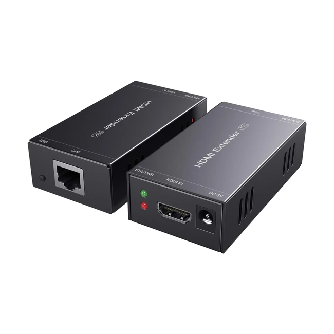 Pwaytek HDMI Extender RJ45 over Ethernet - Prolongez jusqu'à 50m - Full HD 1080p - Fonction d'apprentissage EDID