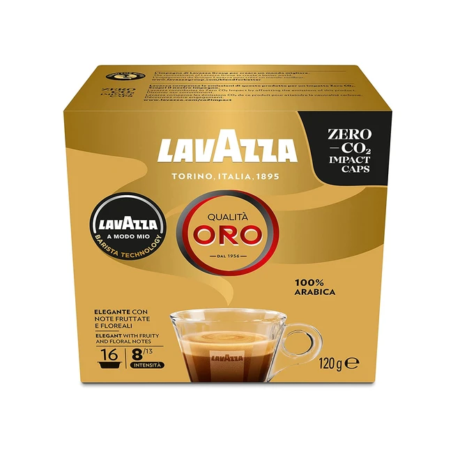 Lavazza A Modo Mio Qualit Oro 16 Kaffeekapseln - Fruchtige und florale Noten - 100% Arabica - Mittlere Röstung - Ref. 813