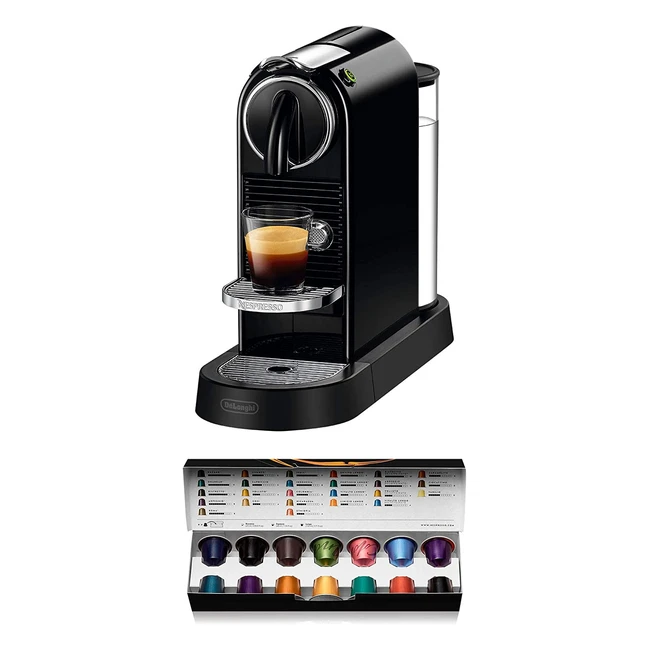 Nespresso Delonghi EN167B Citiz Kaffeekapselmaschine - Hochdruckpumpe, 1260W, 1L, Schwarz